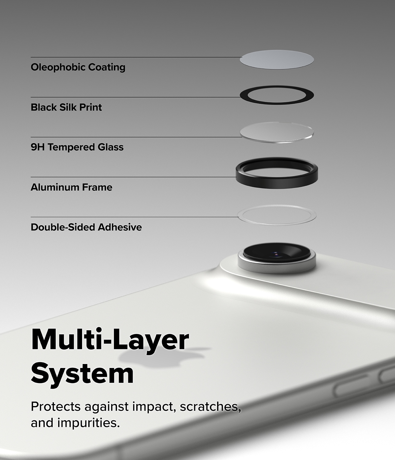 iPhone 17 Air 2-pack Linsskydd med aluminiumsramme, Svart