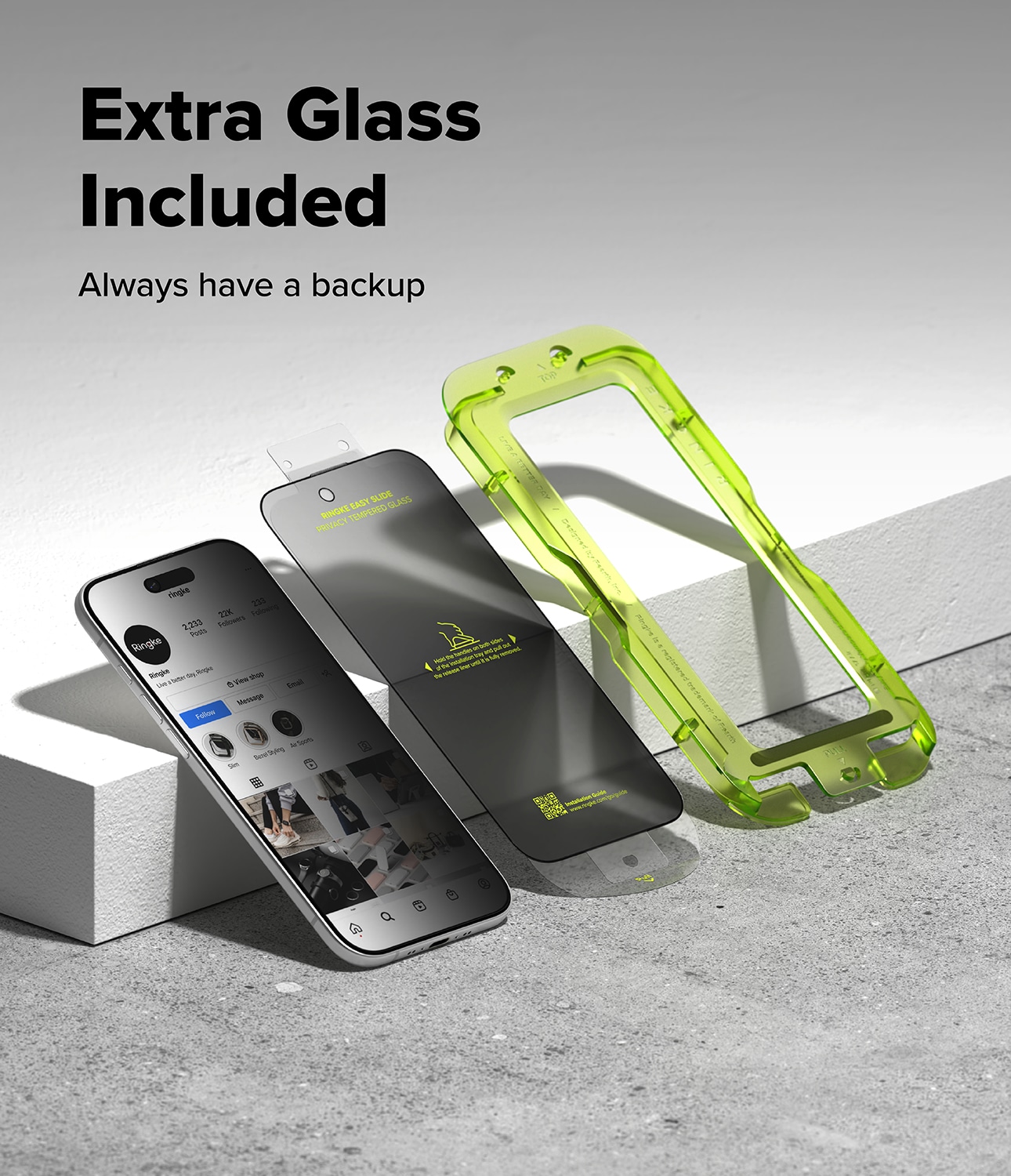 iPhone 17 Air Anti-spy Skjermbeskytter i glass med monteringsram (2-pack)