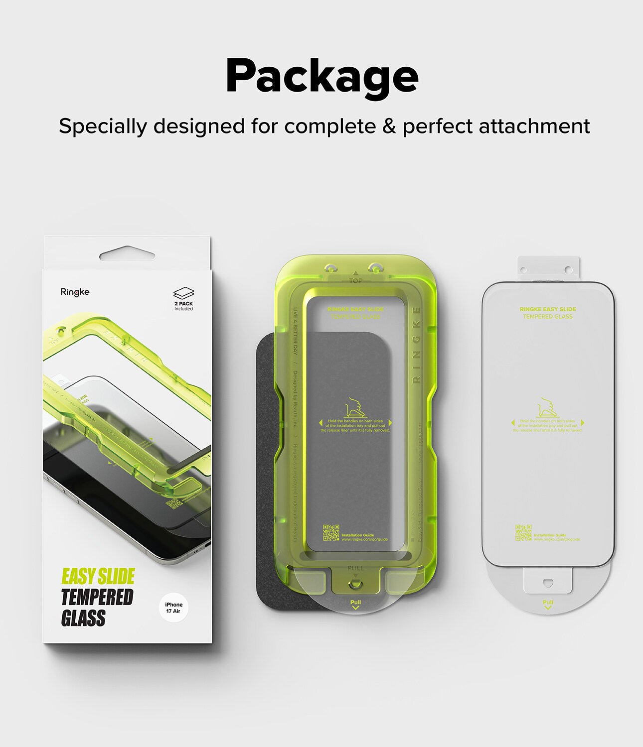 iPhone 17 Air Skjermbeskytter i glass med monteringsramme (2-pack)