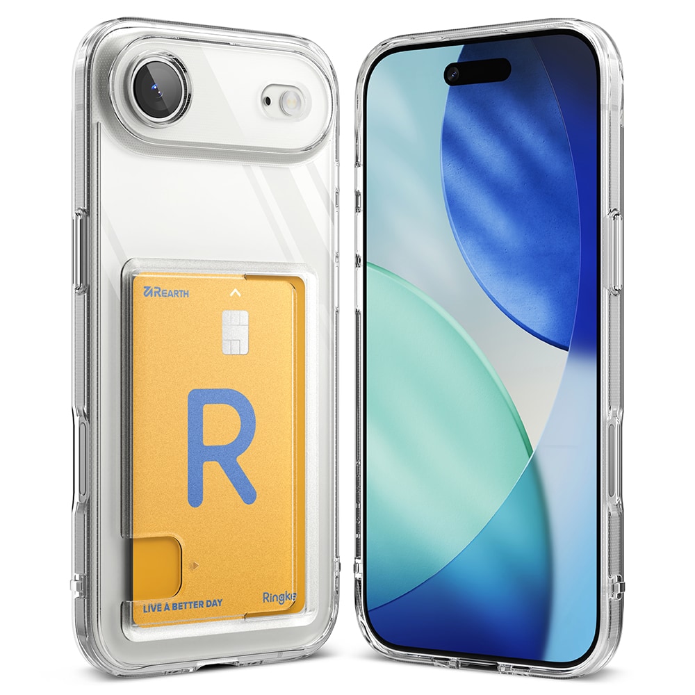 iPhone 17 Air Fusion Deksel med kortlomme, Gjennomsiktig