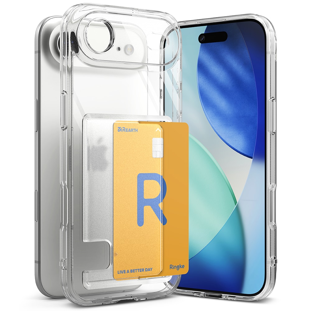 iPhone 17 Air Fusion Deksel med kortlomme, Gjennomsiktig