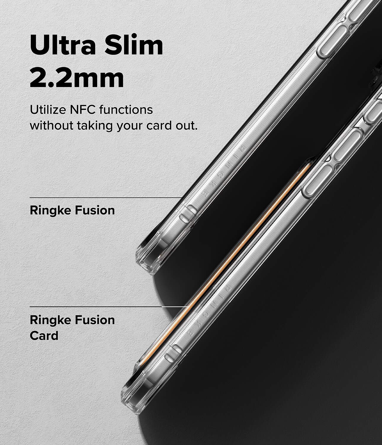 iPhone 17 Air Fusion Deksel med kortlomme, Gjennomsiktig