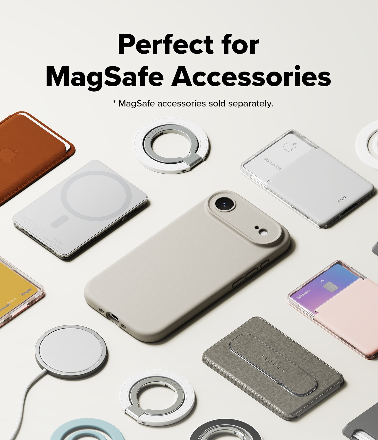 iPhone 17 Air MagSafe silikondeksel, Stone