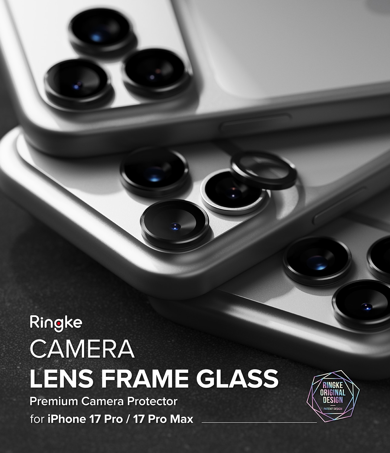 iPhone 17 Pro 2-pack Linsskydd med aluminiumsramme, Svart