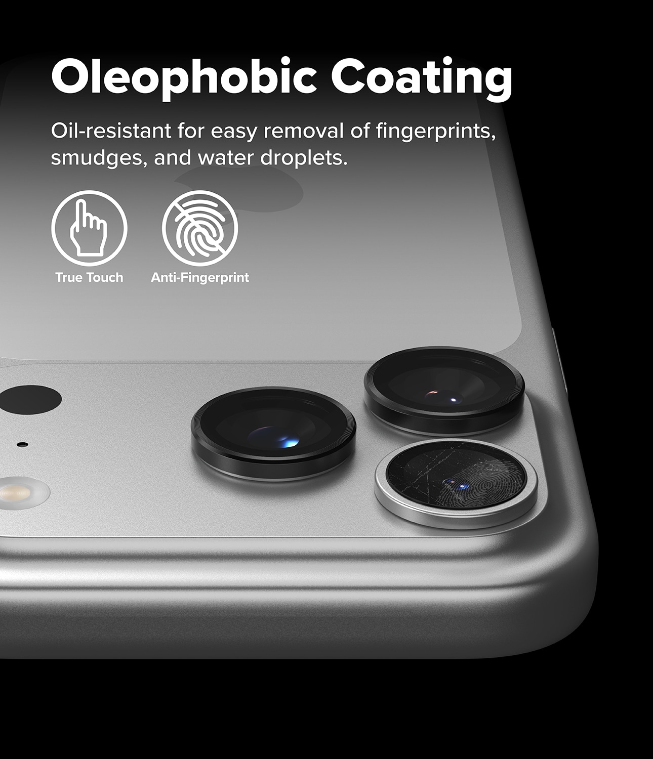 iPhone 17 Pro 2-pack Linsskydd med aluminiumsramme, Svart