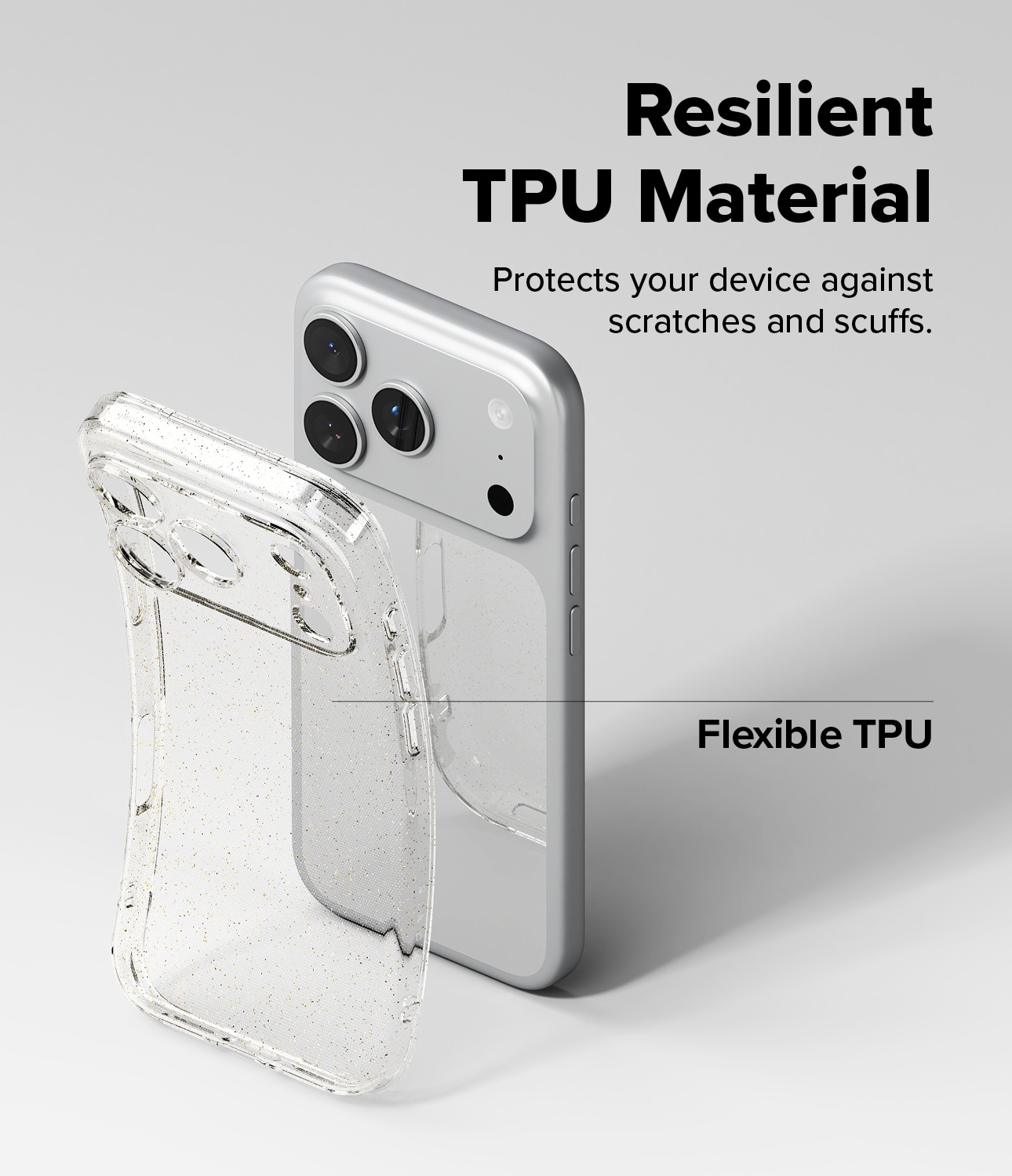 iPhone 17 Pro Air Deksel Glitter Clear