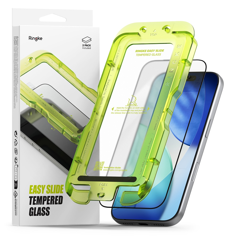 iPhone 17 Pro Max Skjermbeskytter i glass med monteringsramme (2-pack)