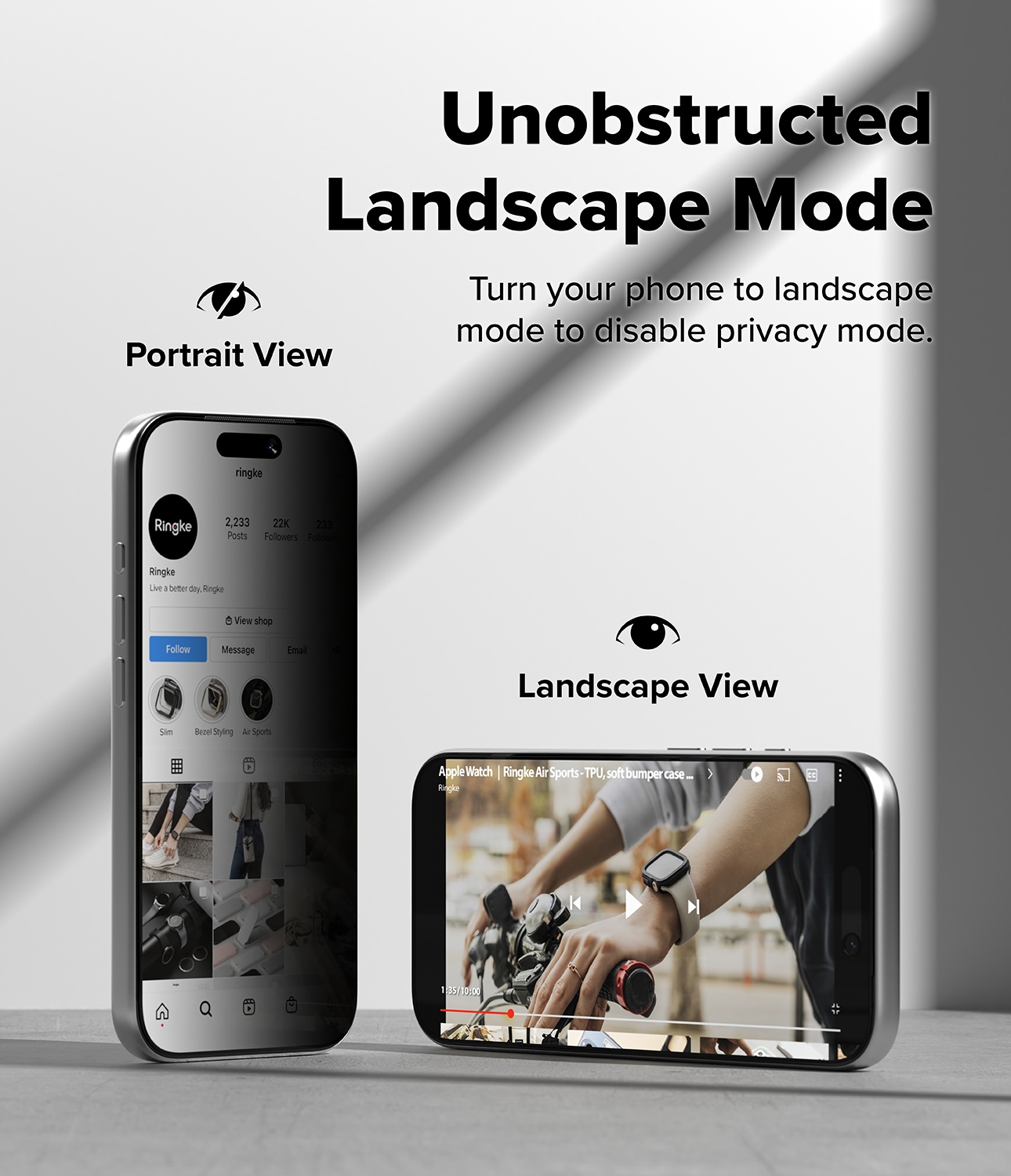 iPhone 17 Pro Anti-spy Skjermbeskytter i glass med monteringsram (2-pack)