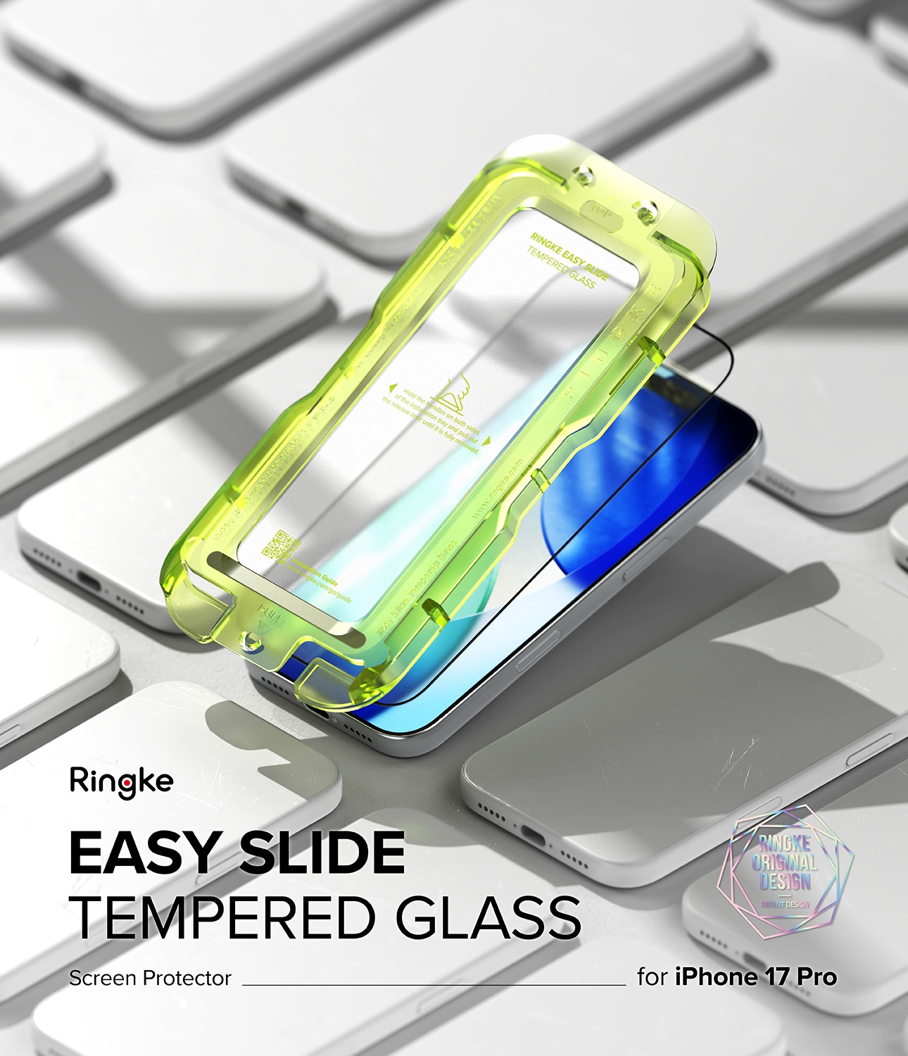 iPhone 17 Pro Skjermbeskytter i glass med monteringsramme (2-pack)