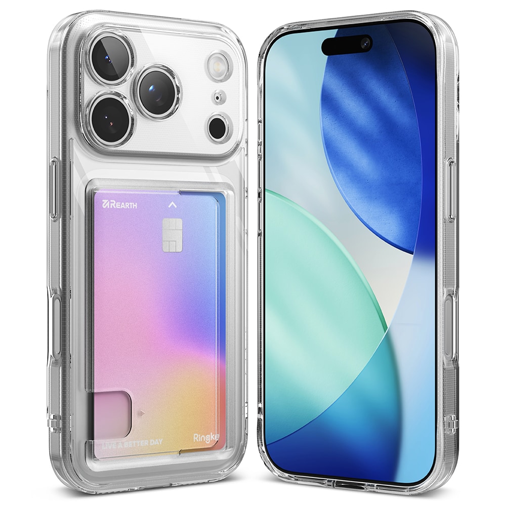 iPhone 17 Pro Max Fusion Deksel med kortlomme, Gjennomsiktig