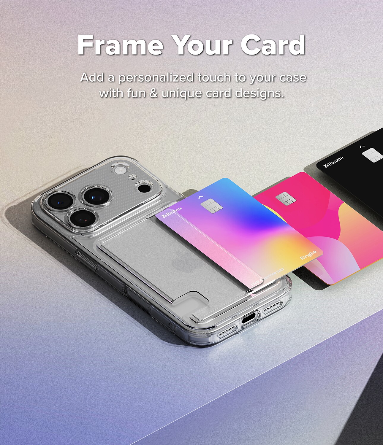iPhone 17 Pro Max Fusion Deksel med kortlomme, Gjennomsiktig