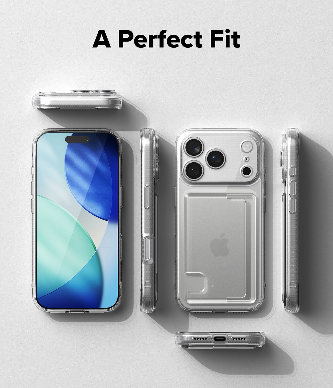 iPhone 17 Pro Max Fusion Deksel med kortlomme, Gjennomsiktig