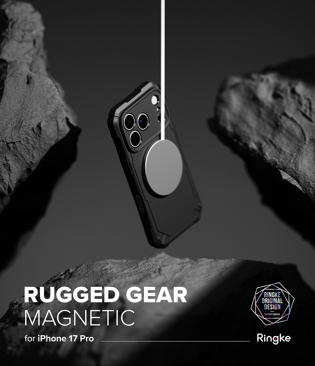 iPhone 17 Pro MagSafe Rugged Gear Deksel, Svart