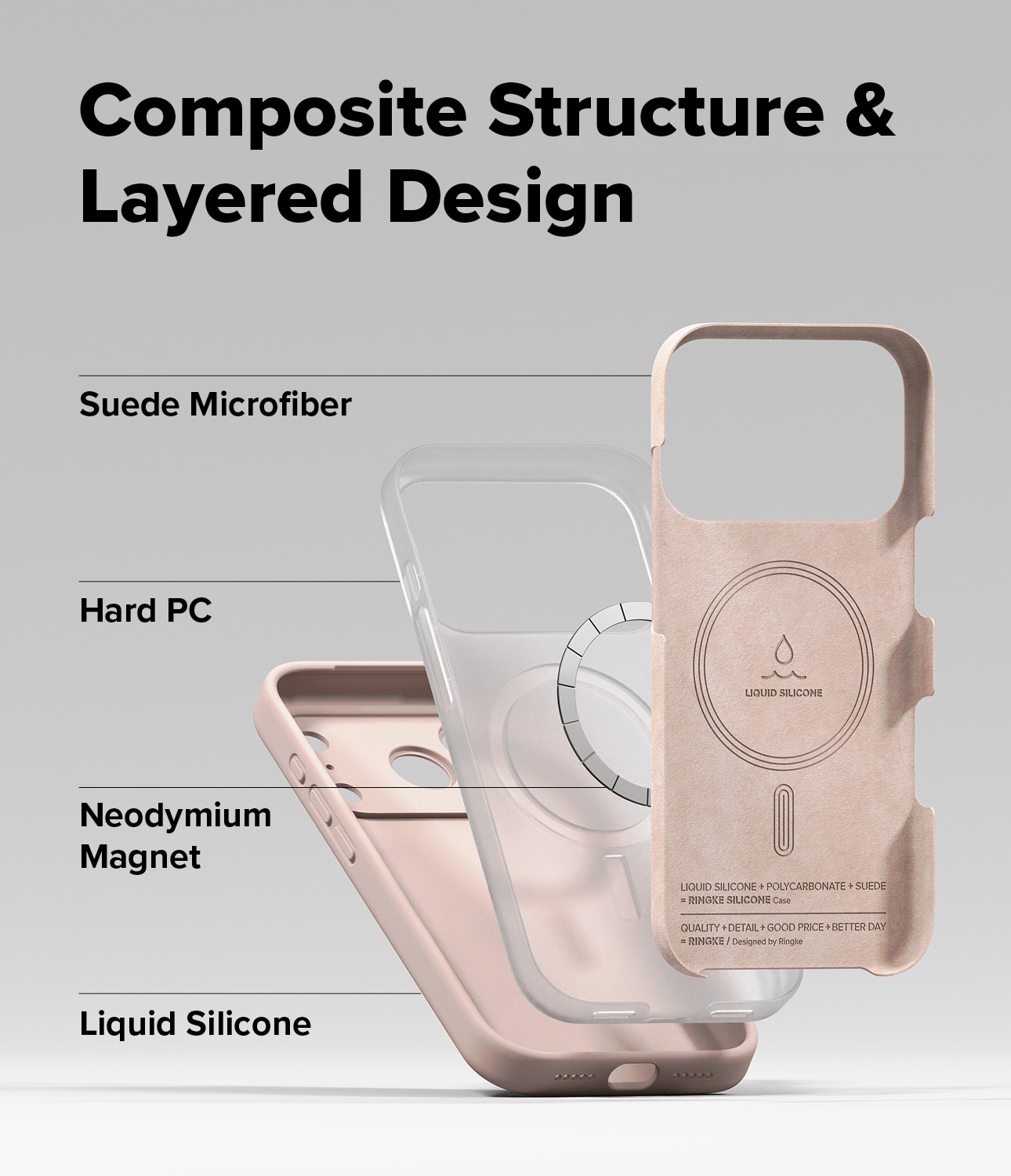 iPhone 17 Pro MagSafe silikondeksel, Pink Sand