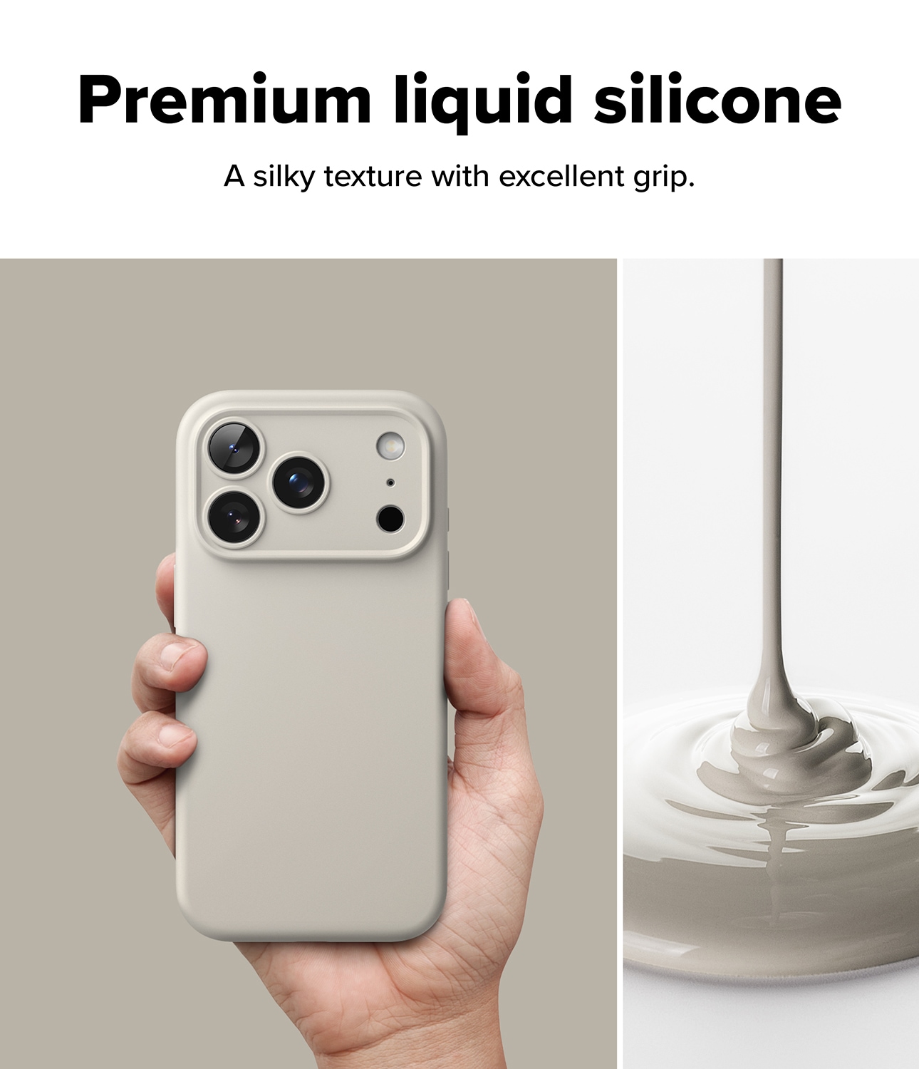 iPhone 17 Pro MagSafe silikondeksel, Stone