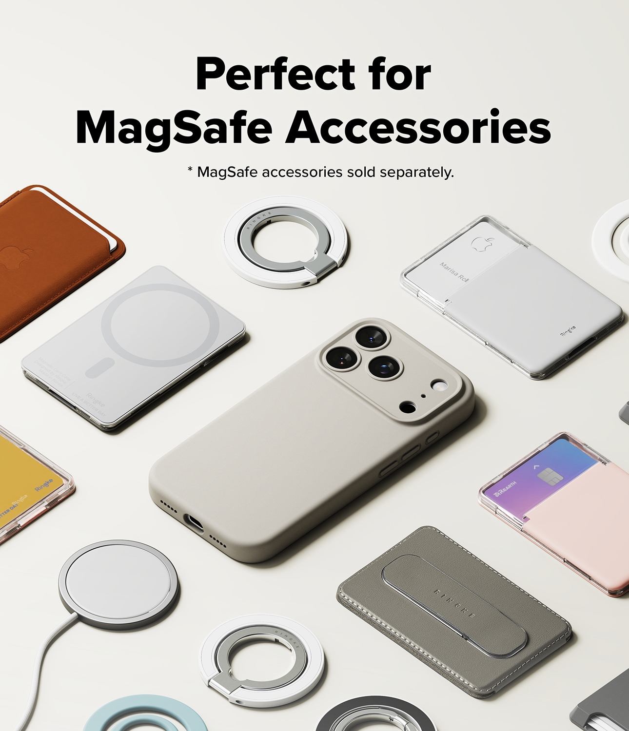 iPhone 17 Pro MagSafe silikondeksel, Stone