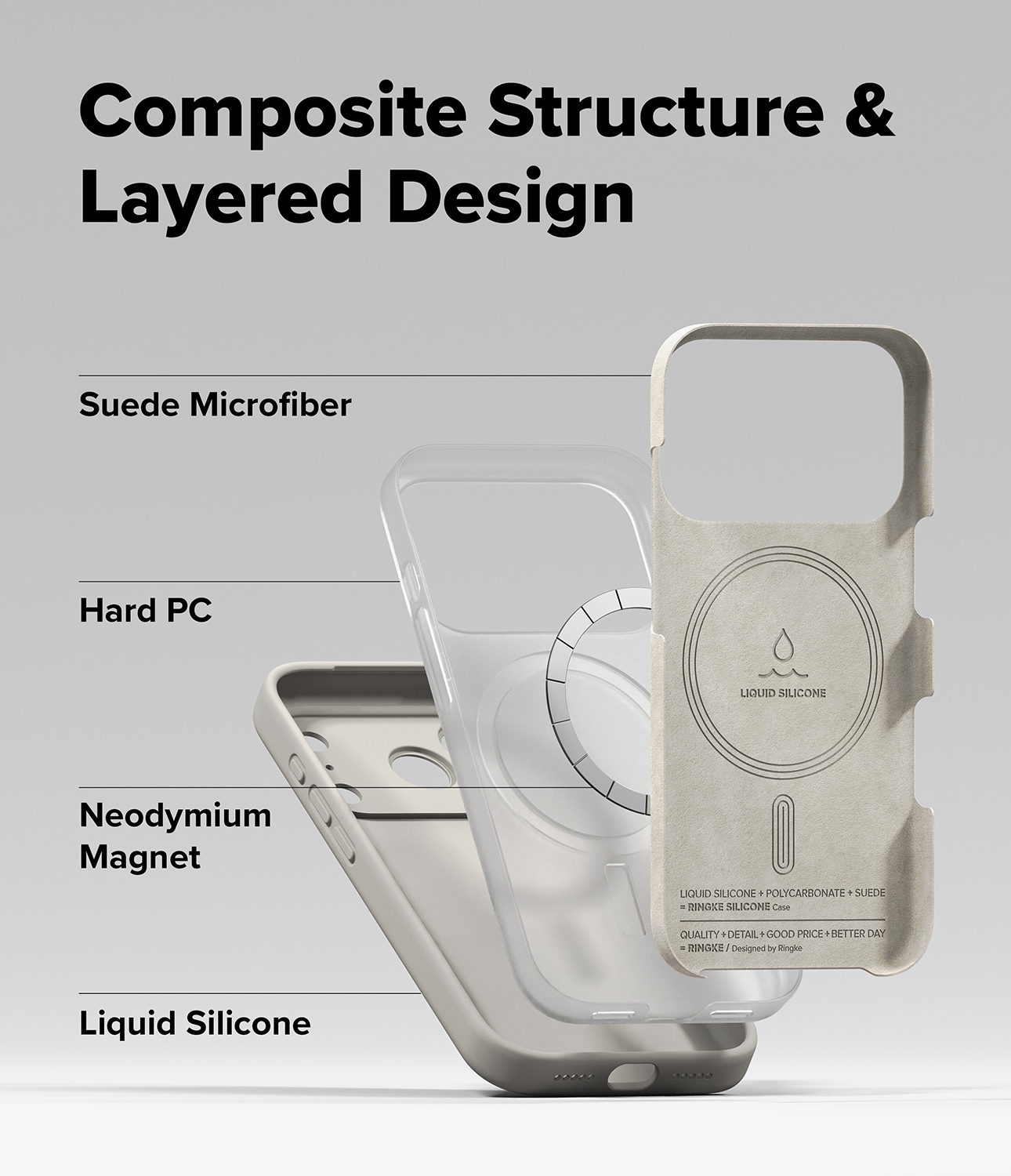 iPhone 17 Pro MagSafe silikondeksel, Stone