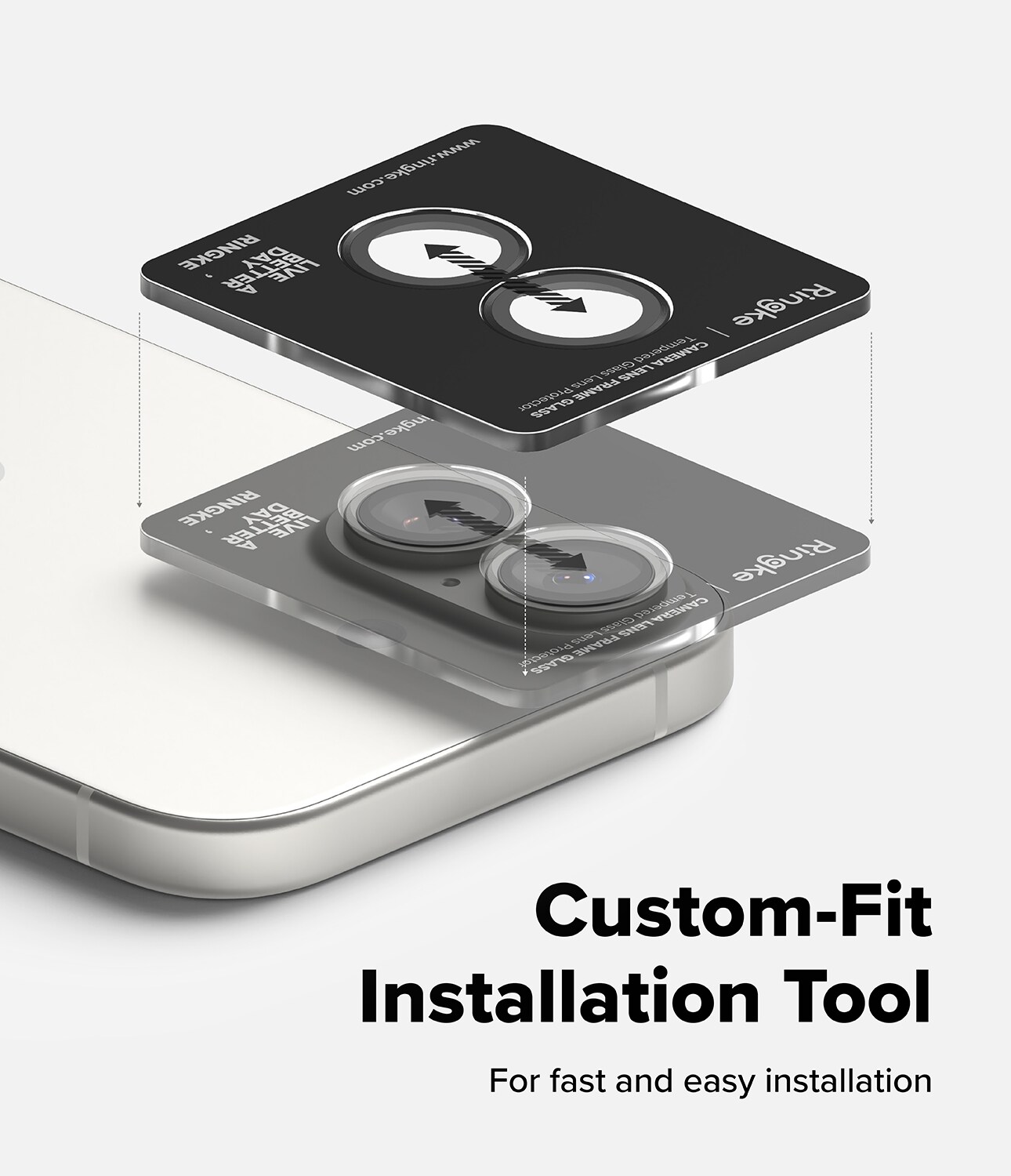 iPhone 17 2-pack Linsskydd med aluminiumsramme, Svart