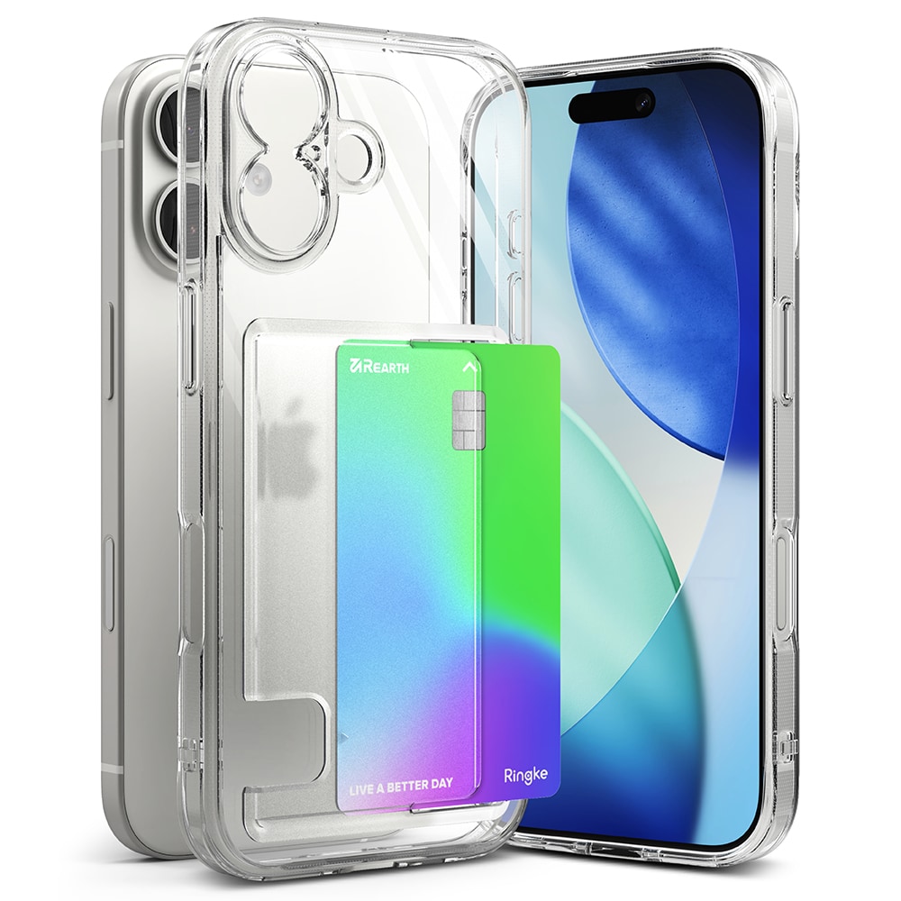 iPhone 17 Fusion Deksel med kortlomme, Gjennomsiktig