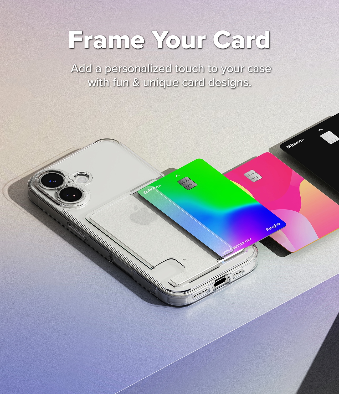 iPhone 17 Fusion Deksel med kortlomme, Gjennomsiktig