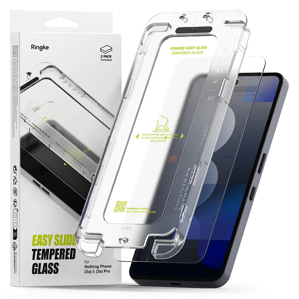Nothing Phone 3a Skjermbeskytter i glass med monteringsramme (2-pack)