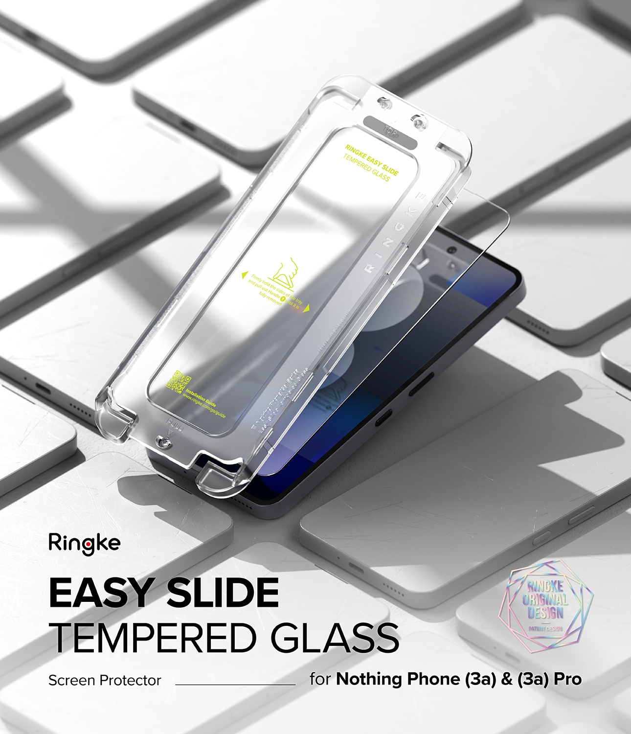 Nothing Phone 3a Skjermbeskytter i glass med monteringsramme (2-pack)