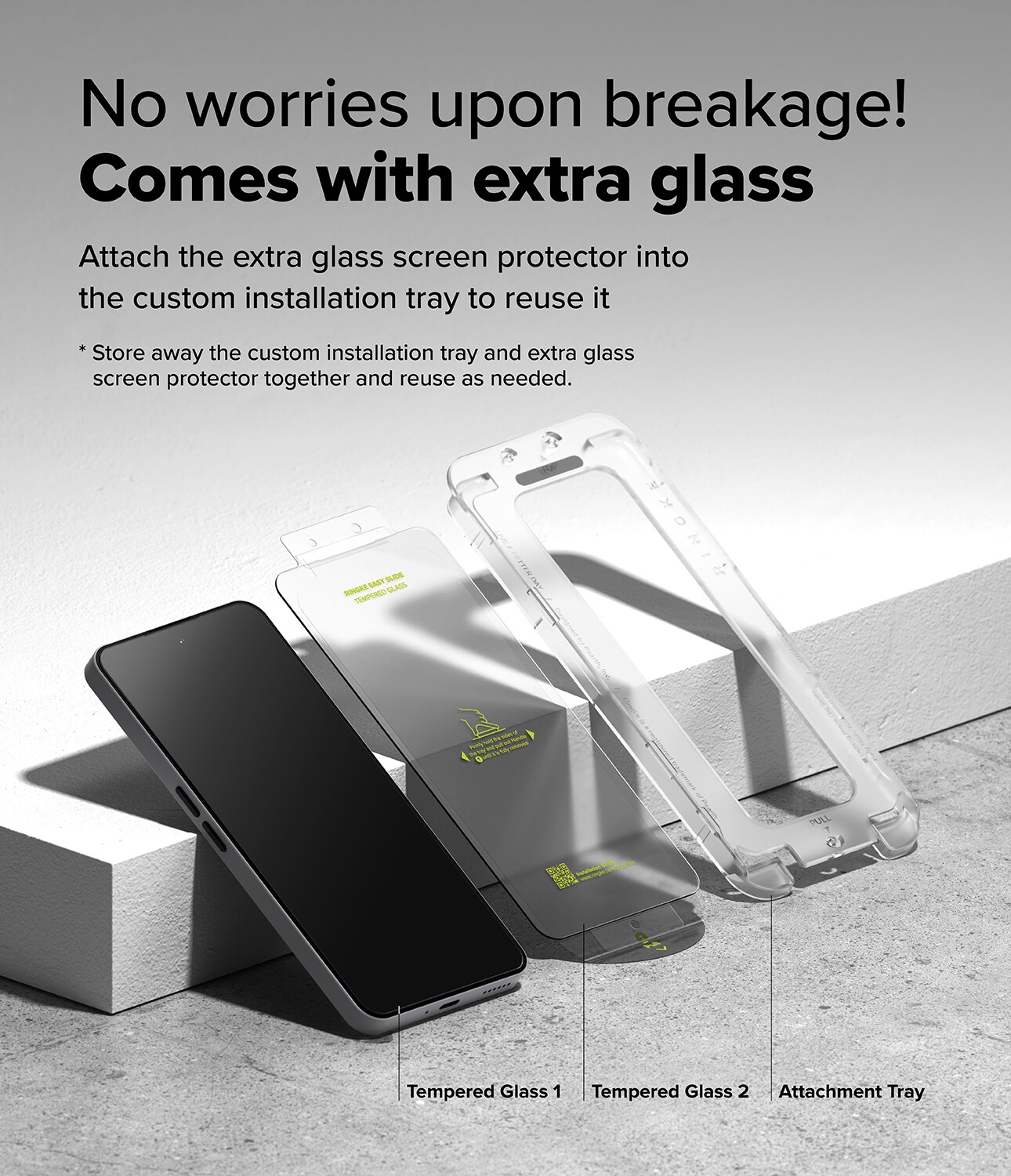 Nothing Phone 3a Skjermbeskytter i glass med monteringsramme (2-pack)