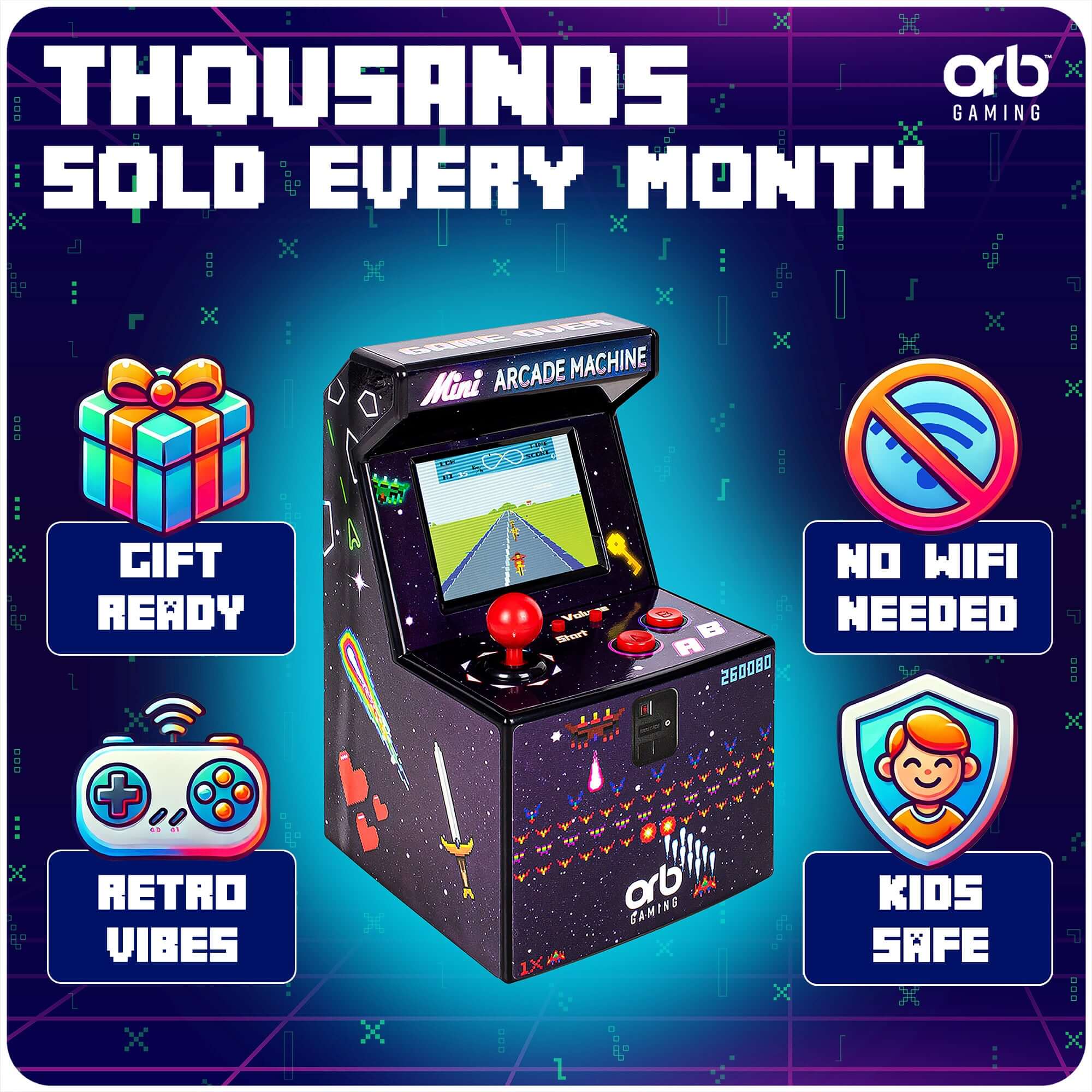 Retro Mini Arcade Machine 240 Spill