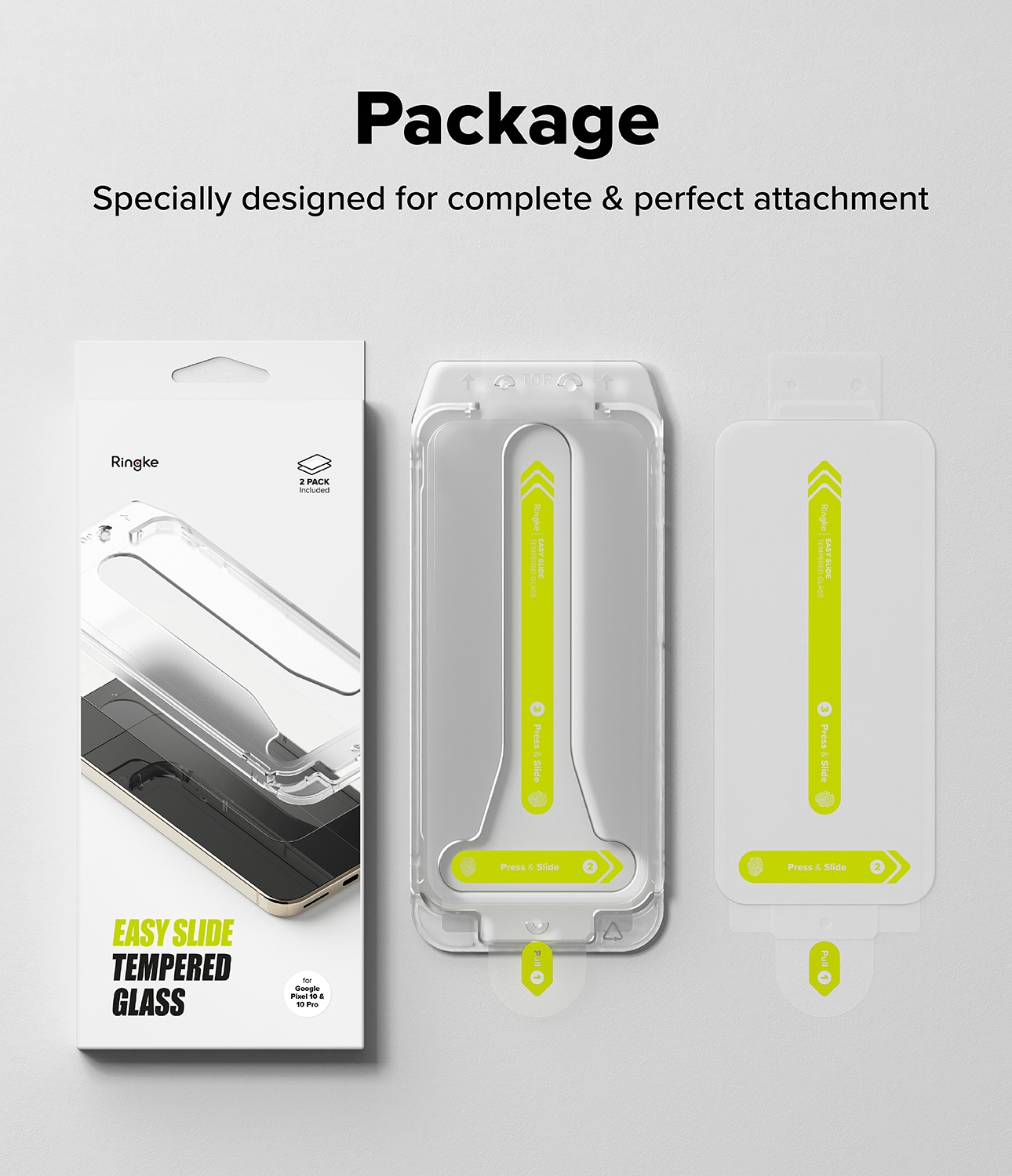 Google Pixel 10 Pro Skjermbeskytter i glass med monteringsramme (2-pack)