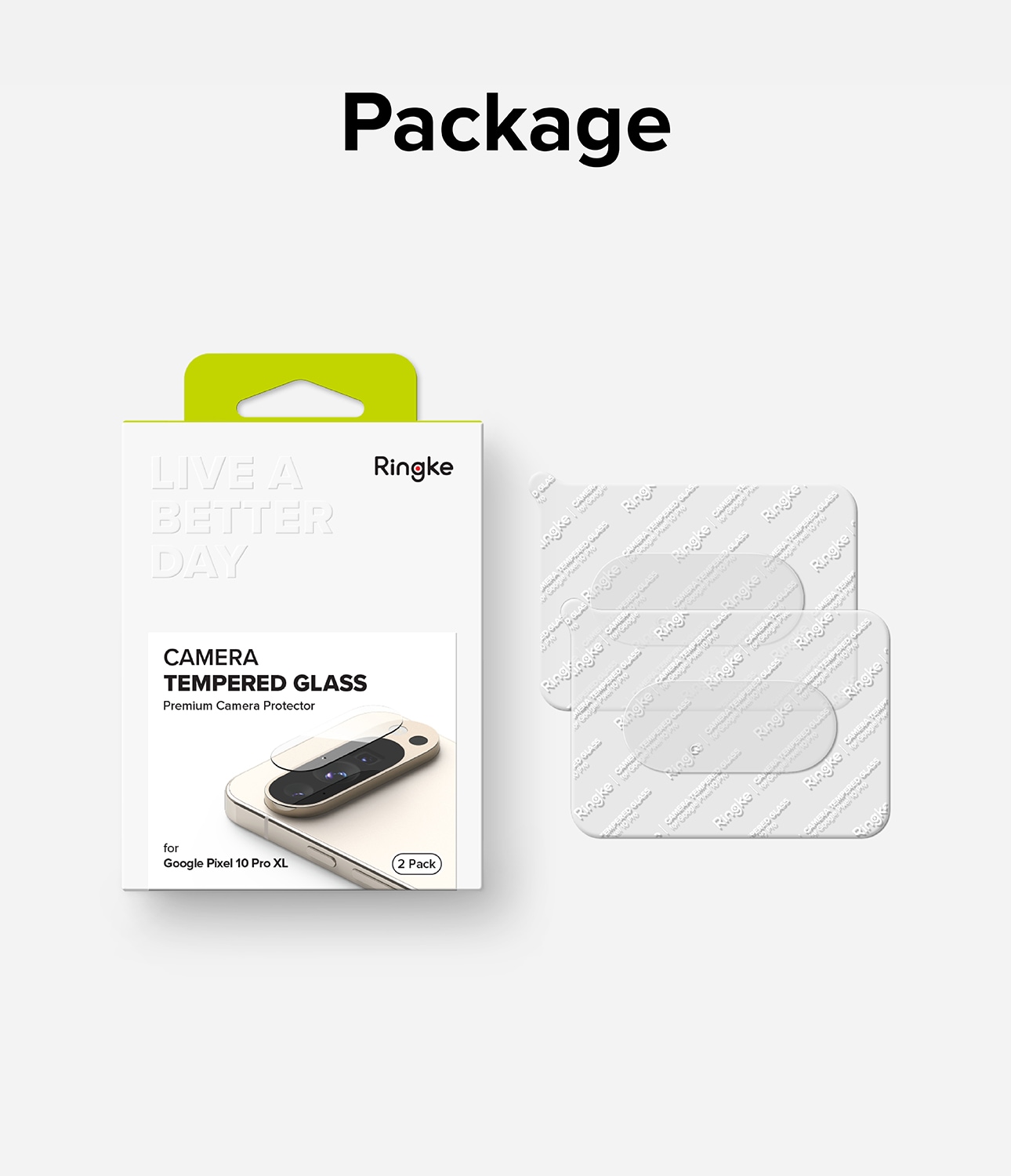 Google Pixel 10 Pro XL Kameralinsebeskyttelse i glass (2-pack)