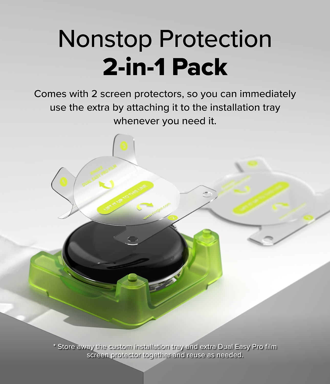 Google Pixel Watch 4 45mm Skjermbeskytter Beskyttelsesfilm - Dual Easy Pro (2-pack)