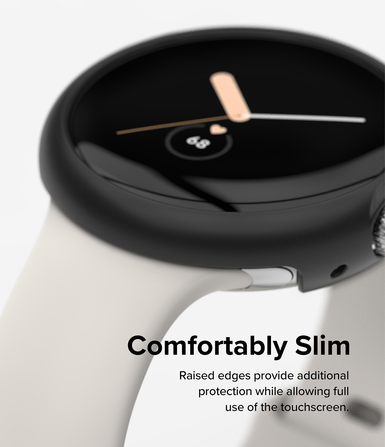Google Pixel Watch Tynt deksel (2-pack), Matte Black & Clear