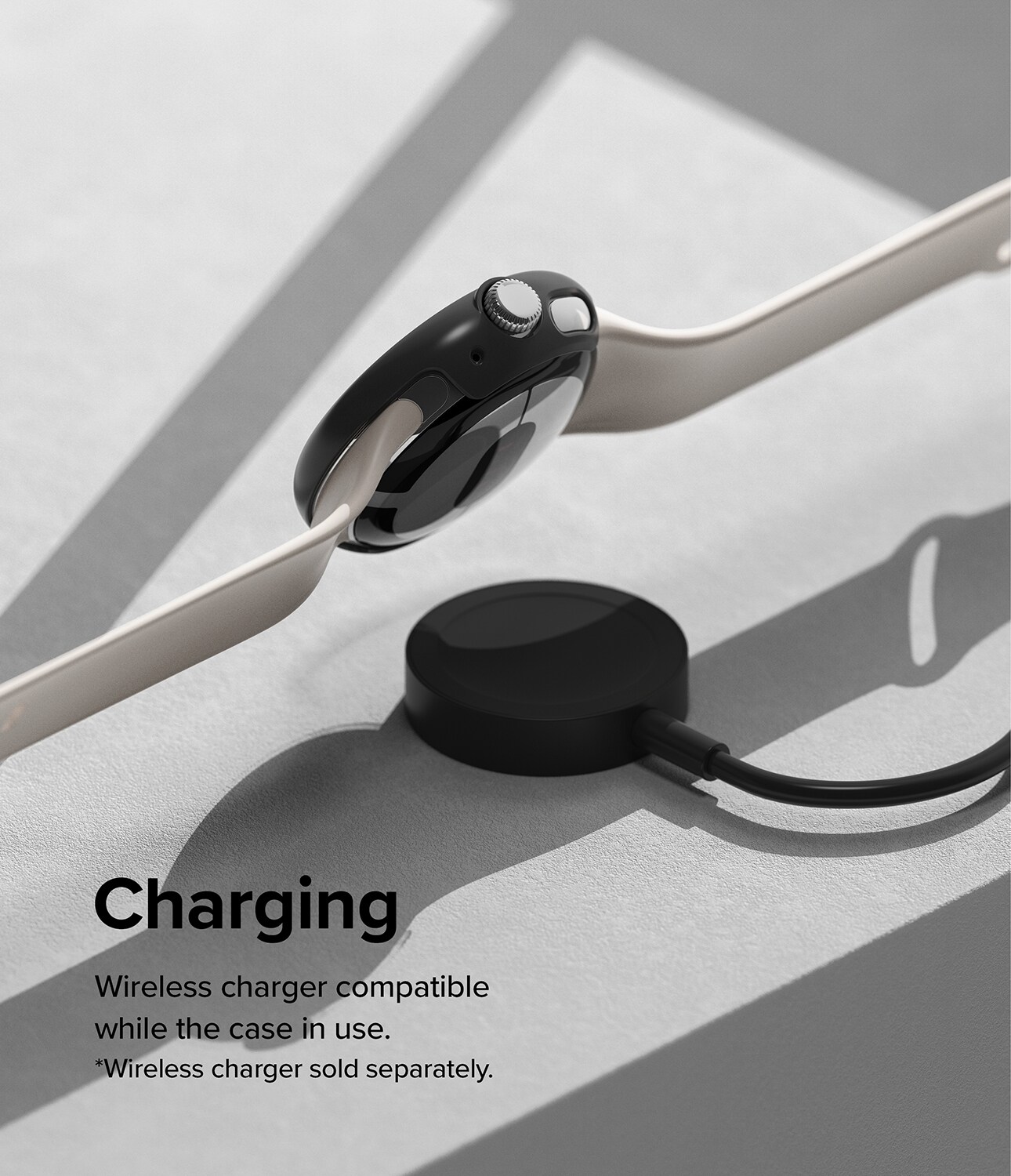Google Pixel Watch Tynt deksel (2-pack), Matte Black & Clear
