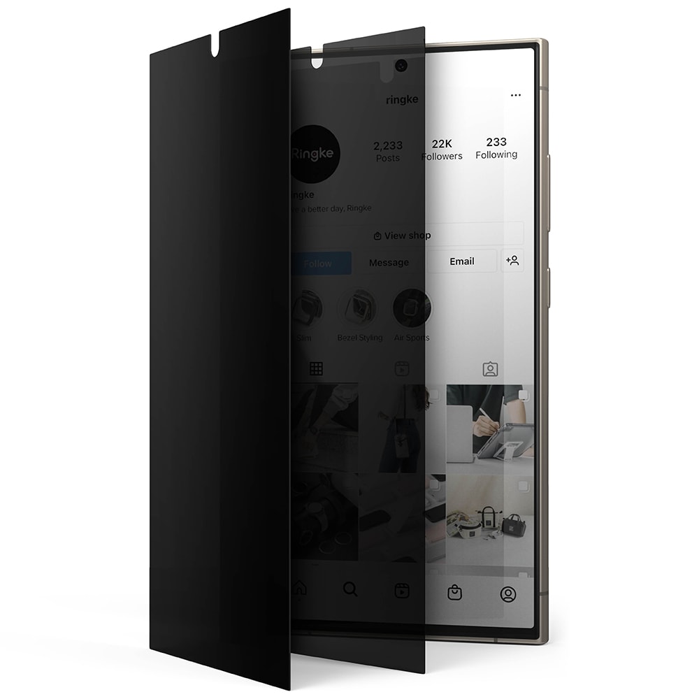 Samsung Galaxy S24 Ultra Anti-spy Skjermbeskytter beskyttelsesfilm - Dual Easy Wing