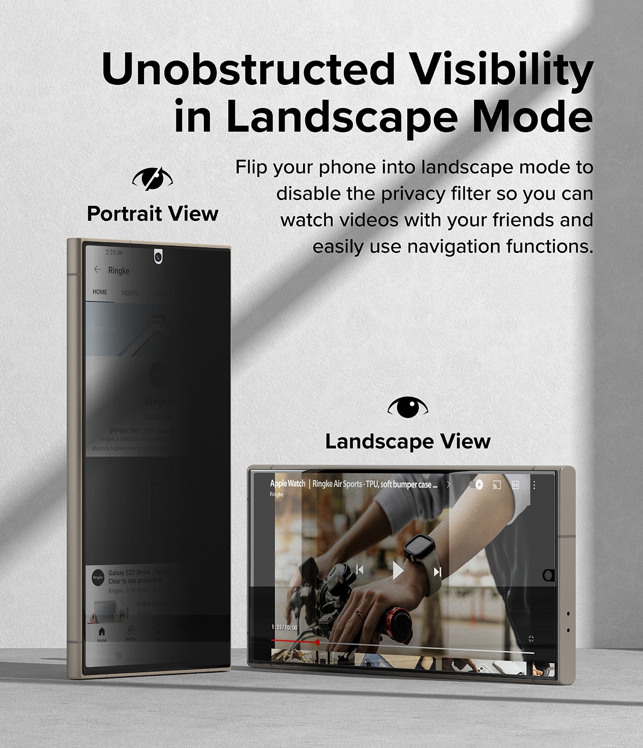 Samsung Galaxy S24 Ultra Anti-spy Skjermbeskytter beskyttelsesfilm - Dual Easy Wing
