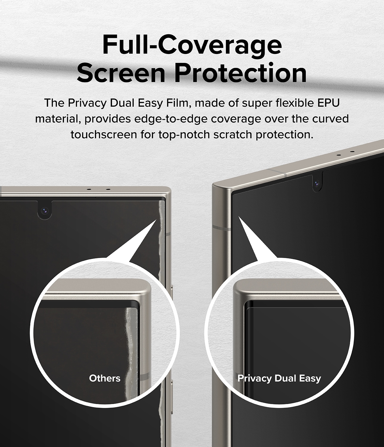 Samsung Galaxy S24 Ultra Anti-spy Skjermbeskytter beskyttelsesfilm - Dual Easy Wing