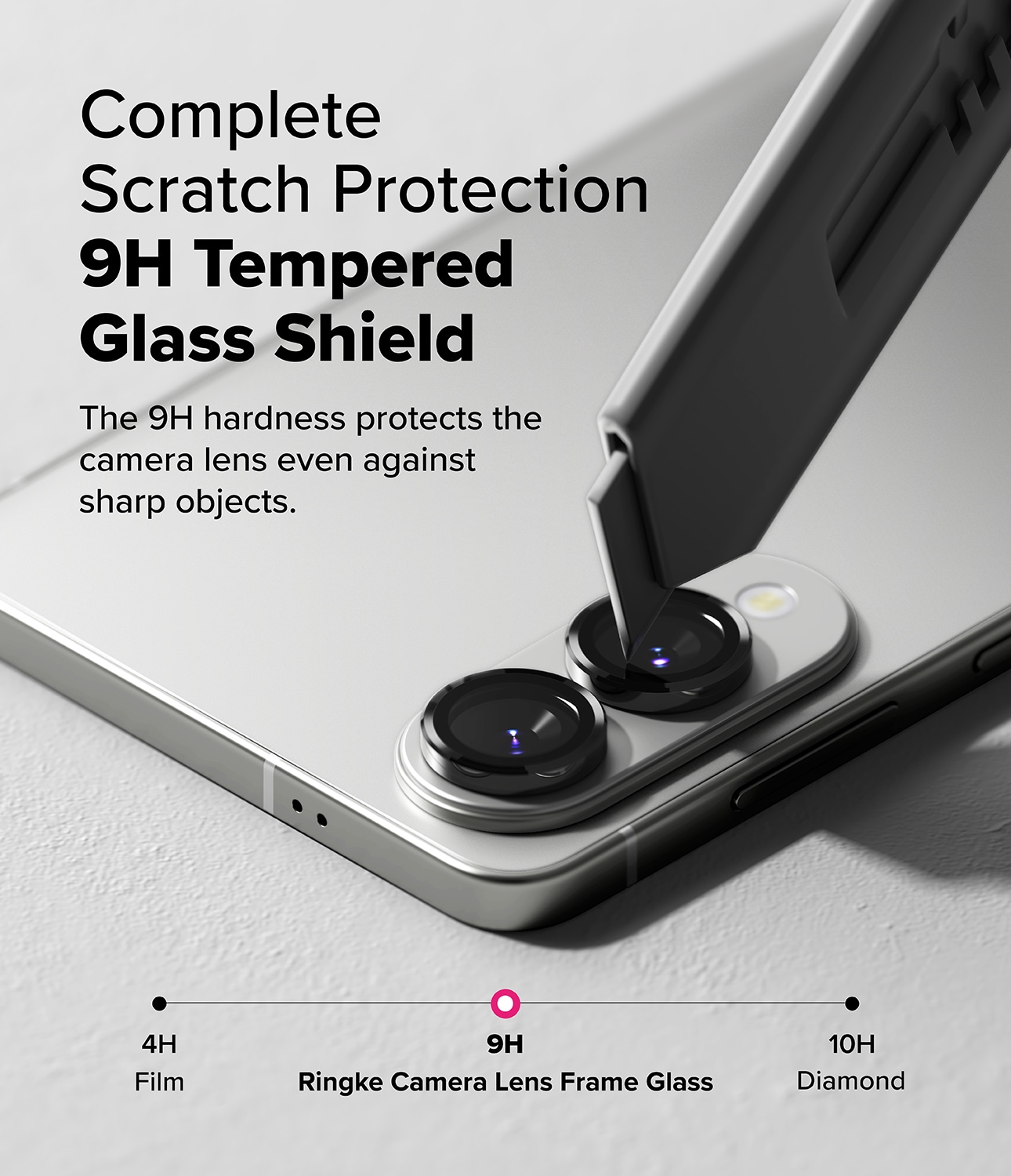 Samsung Galaxy S25 Edge 2-pack Linsskydd med aluminiumsramme, Svart