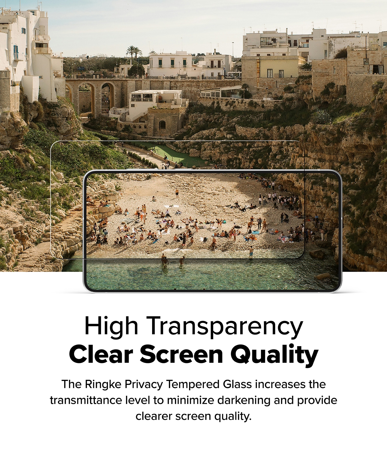 Samsung Galaxy S25 Edge Anti-spy Skjermbeskytter i glass med monteringsram (2-pack)