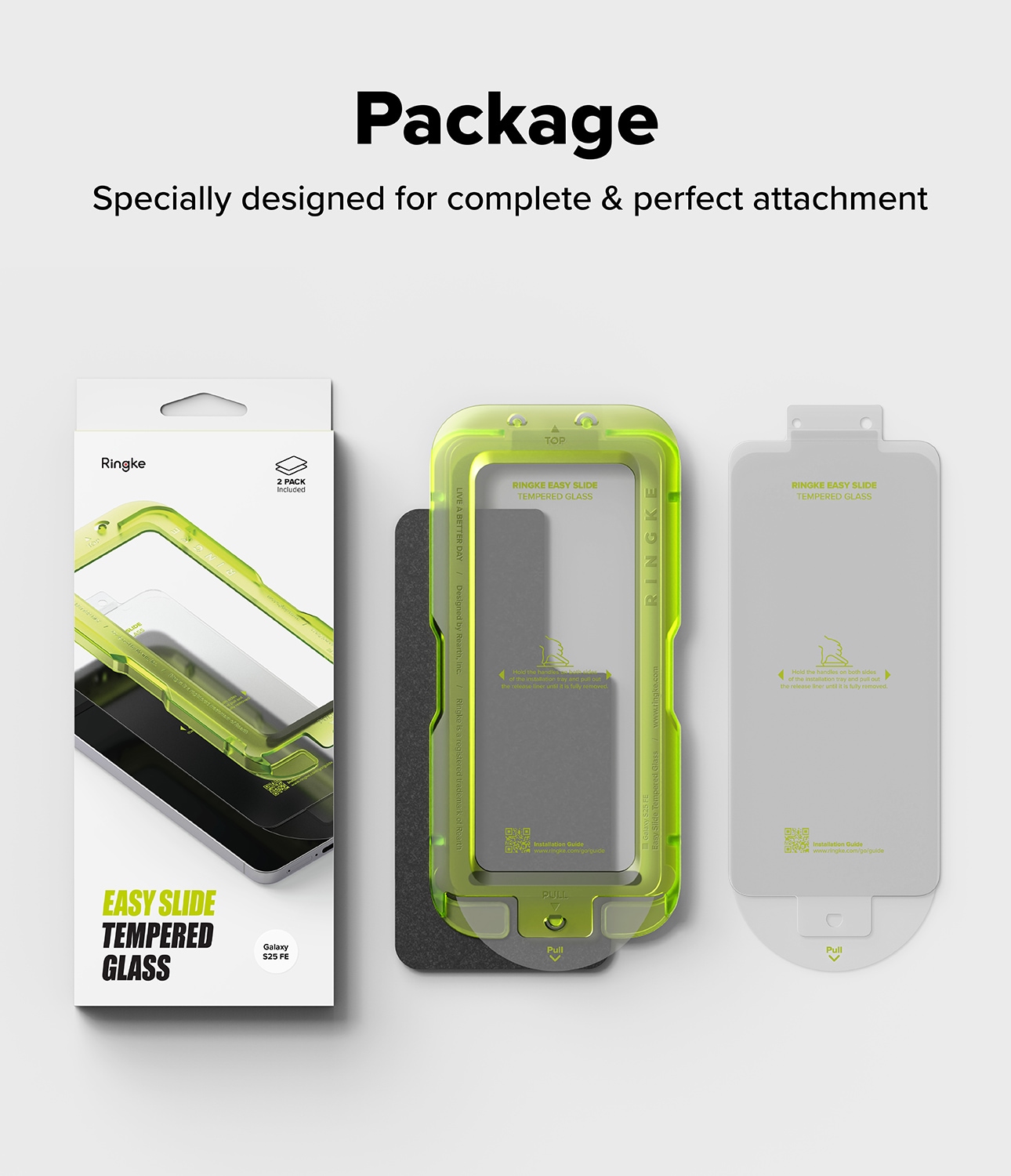 Samsung Galaxy S25 FE Skjermbeskytter i glass med monteringsramme (2-pack)