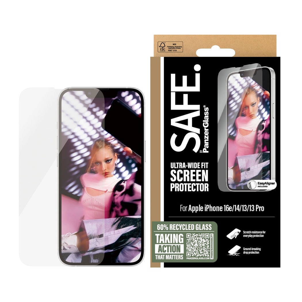 iPhone 14 Skjermbeskytter i glass med installasjonsramme - Ultra Wide Fit