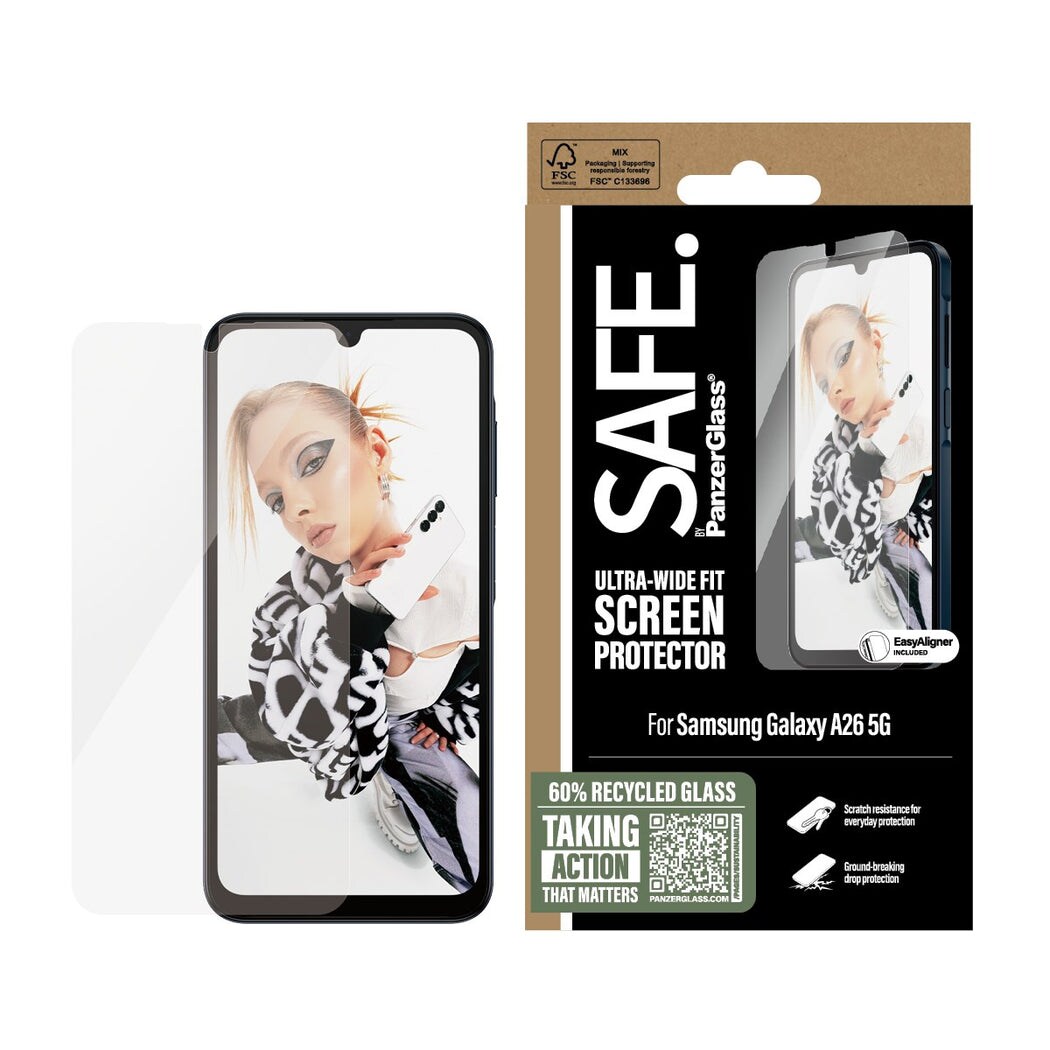 Samsung Galaxy A26 Skjermbeskytter i glass med installasjonsramme - Ultra Wide Fit