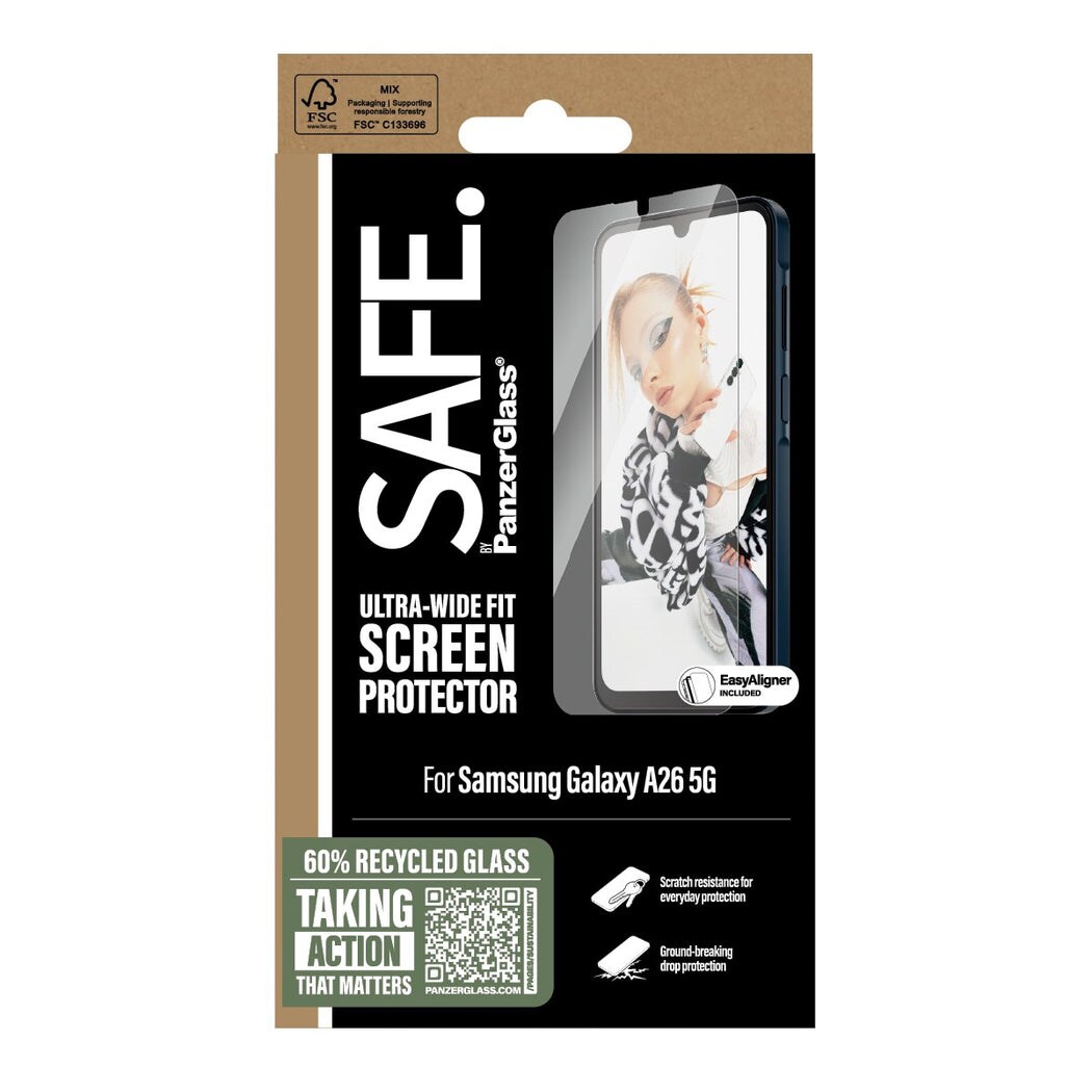 Samsung Galaxy A26 Skjermbeskytter i glass med installasjonsramme - Ultra Wide Fit