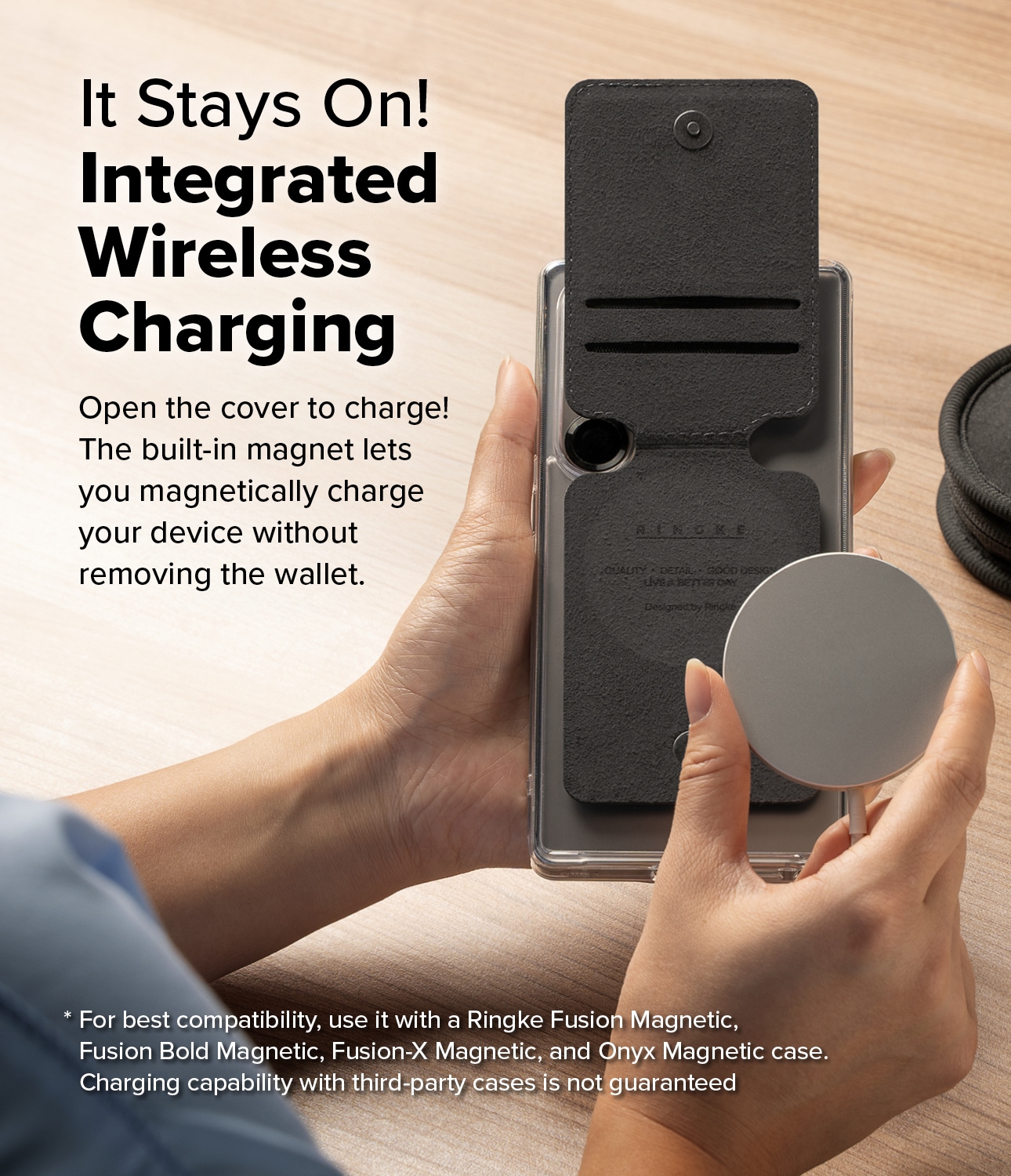 Samsung Galaxy Magnetisk kortholder med grep, Svart