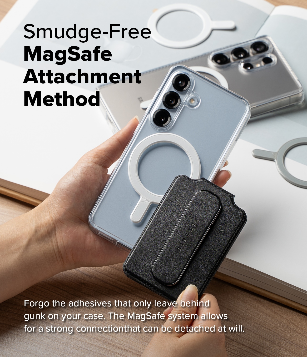Samsung Galaxy Magnetisk kortholder med grep, Svart