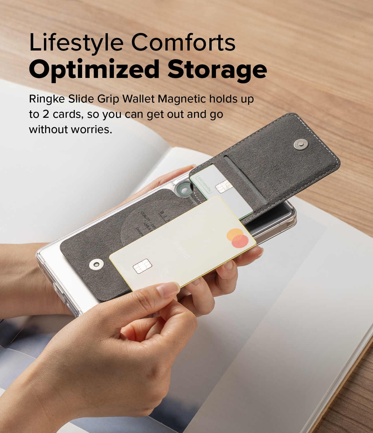 Samsung Galaxy Magnetisk kortholder med grep, Svart
