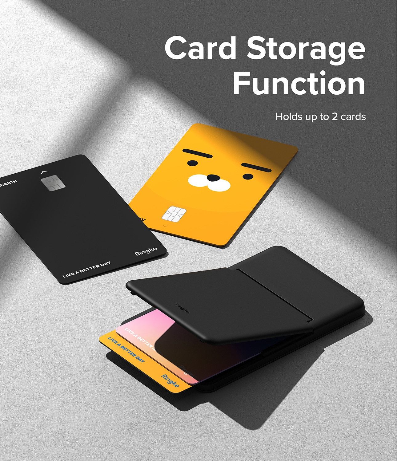 Stand Card Slot Kortholder, Black