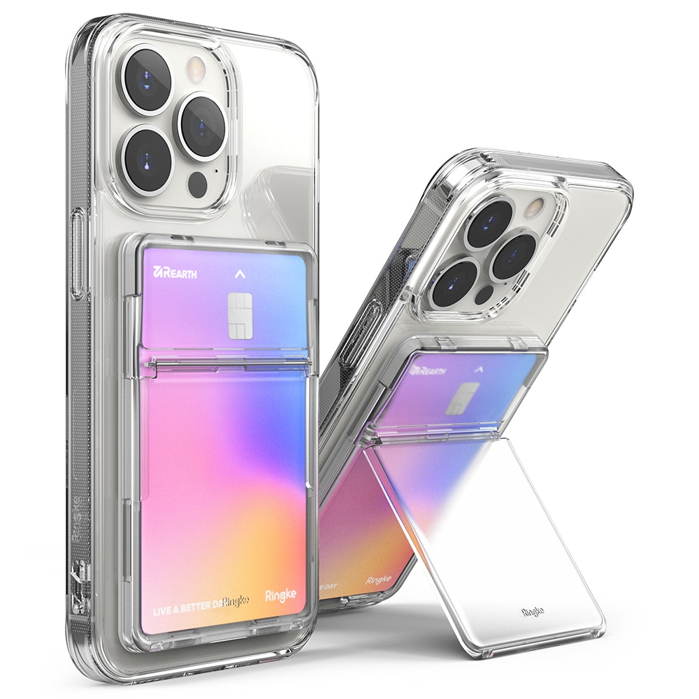 Stand Card Slot Kortholder, Clear Mist