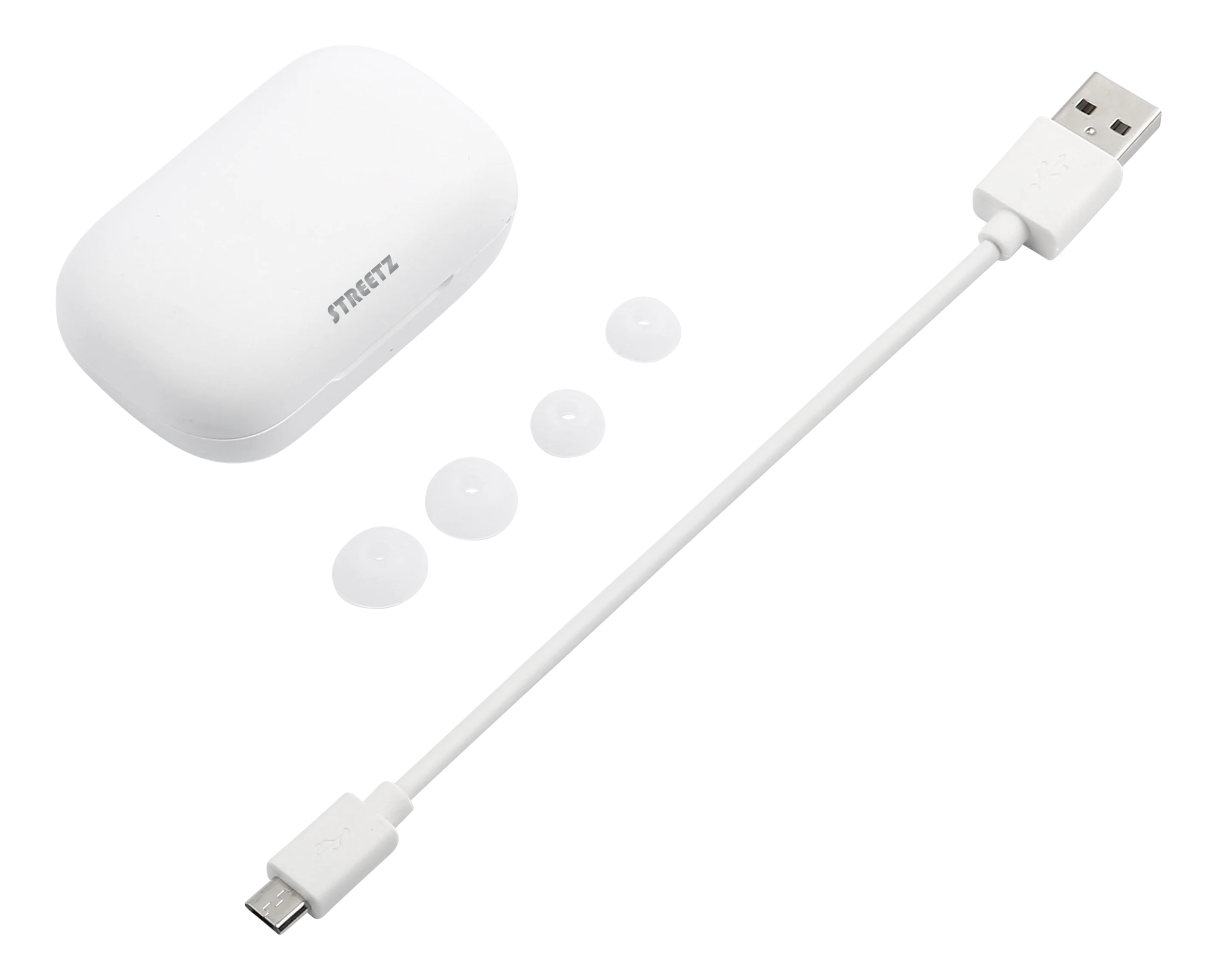 TWS hodetelefoner in-ear trådløse, Hvit