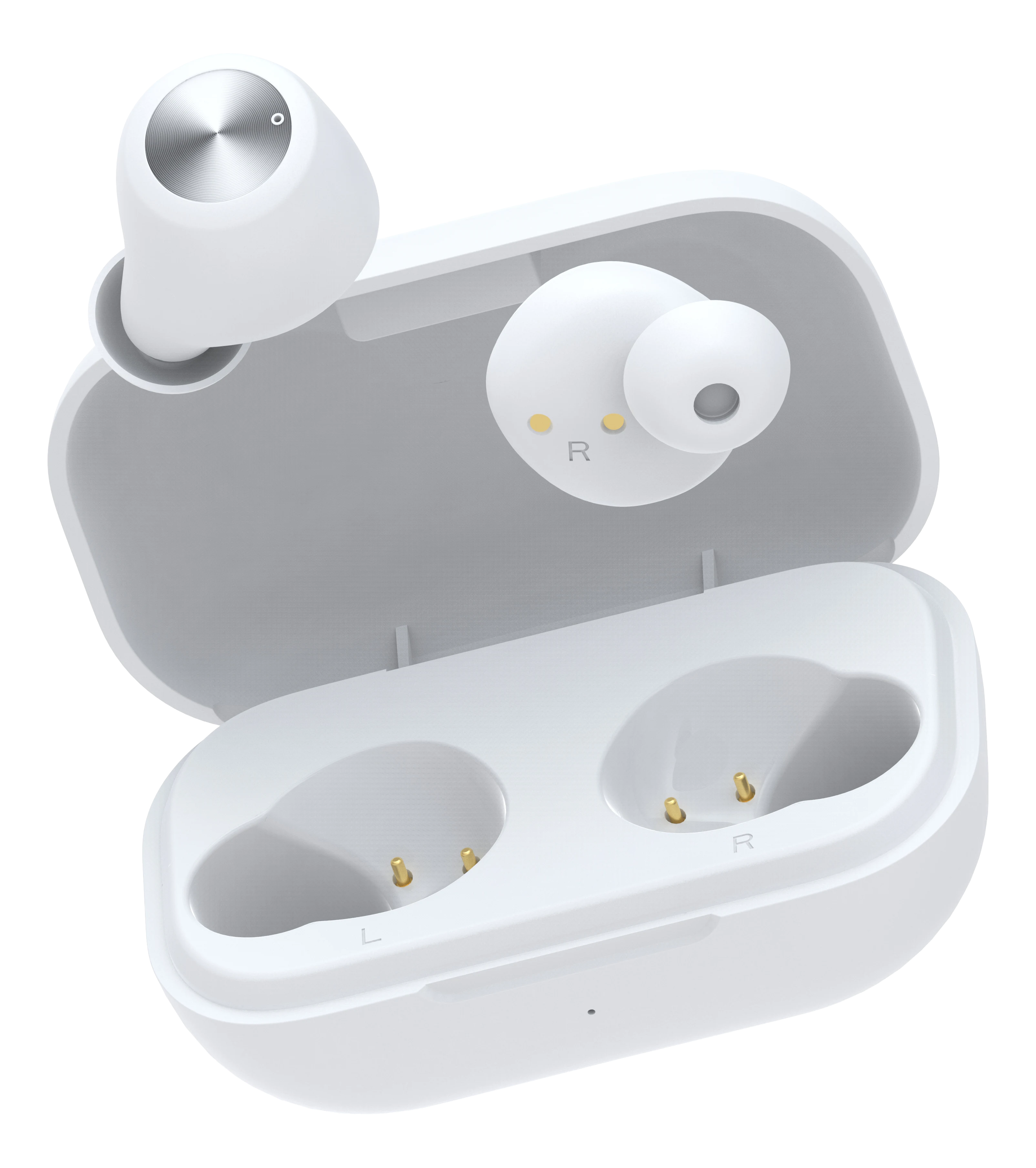 TWS hodetelefoner in-ear trådløse, Hvit