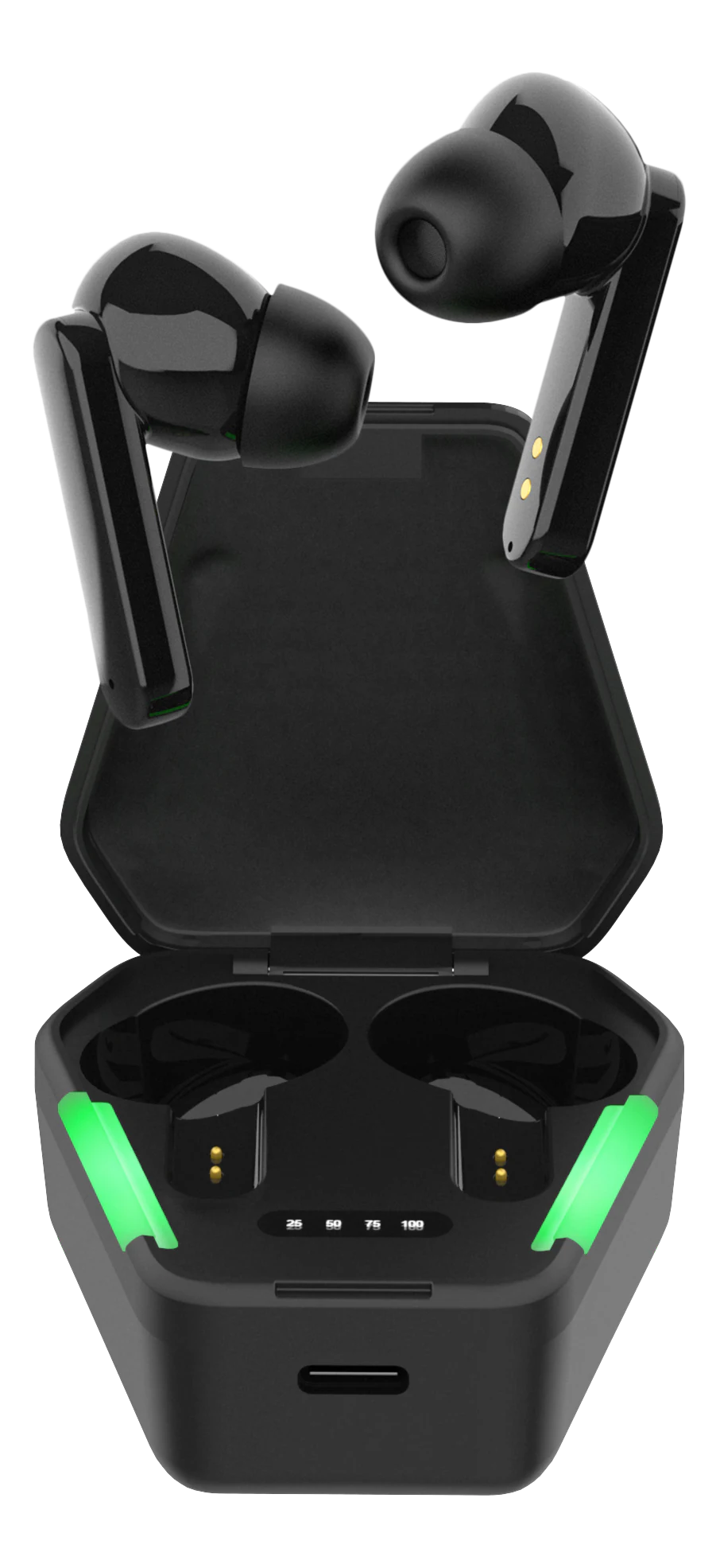 Gaming TWS hodetelefoner in-ear trådløse, Svart